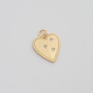 Gold Heart Charms 18K Gold Filled Star Pendant for DIY Bracelet Necklace Jewelry Making Supply 21.5x14.5x1.2mm