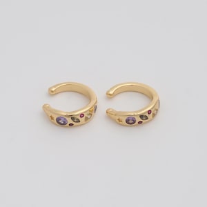 Gold Non Piercing Cartilage Clip Earrings 18K Gold Filled Cuff Earrings Valentine Gifts Engagement Gift Wedding Gifts 13.5x13.5x4mm