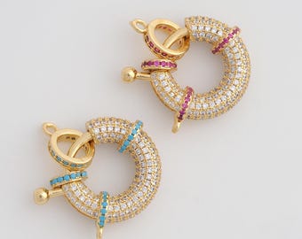 Gold Sailor Clasp 18K Gold Filled Spring Clasp for DIY Bracelet Necklace Jewelry Making Supply 28x21x8.3mm