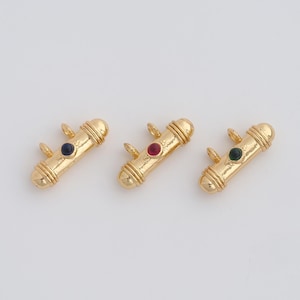 Gold Pill Charms 18K Gold Filled Capsule Pendant for DIY Bracelet Necklace Jewelry Making Supply 8.5x19x6.5mm
