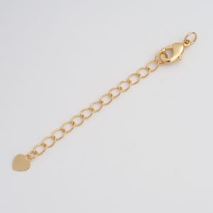 Chaînes coeur en or 1 chaîne Chaînes d&#39;extension remplies d&#39;or 18 carats pour bracelet à faire soi-même collier fabrication de bijoux approvisionnement 77 mm