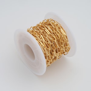 3.28 FT Gold Büroklammer Ketten 18K Gold Filled halbfertige Ketten für DIY Armband Halskette Schmuckherstellung Versorgung 10x3.8 x 1 mm
