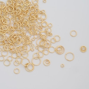 Gold Round Jump Rings 14K Gold Filled Open Jump Rings for DIY Bracelet Necklace Jewelry Making Supply 3x0.7/4x0.7/5x0.7/6x0.7/8x0.7mm