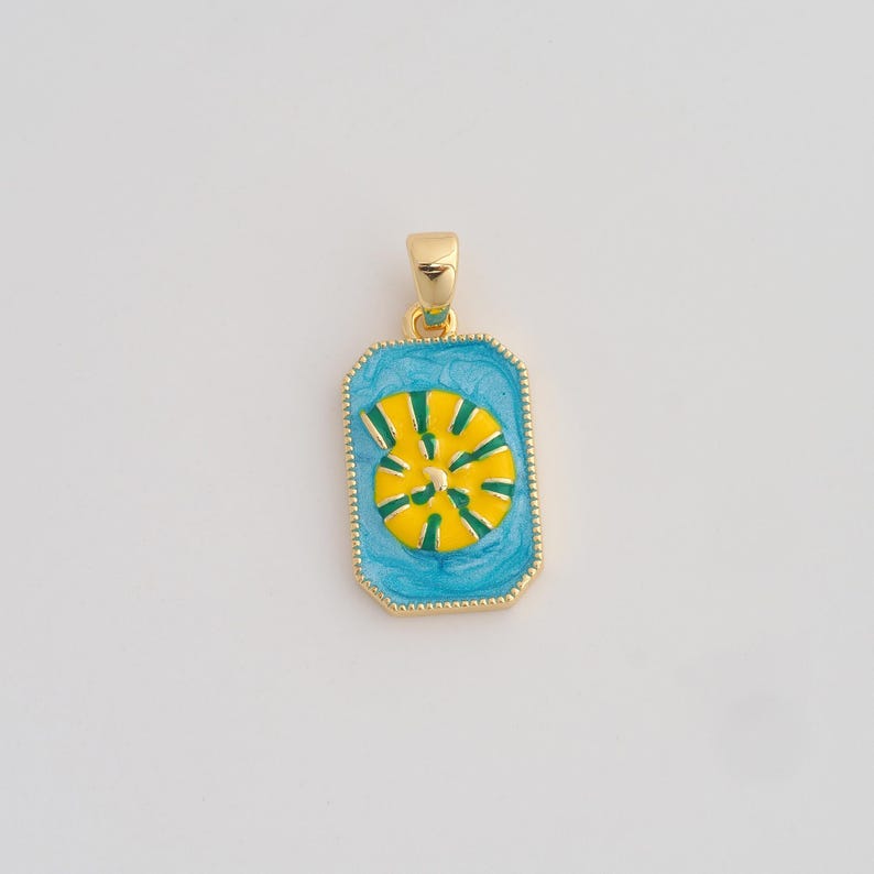 Gold Enamel Snail Shell Charms 18K Gold Filled Shell Pendant for DIY ...