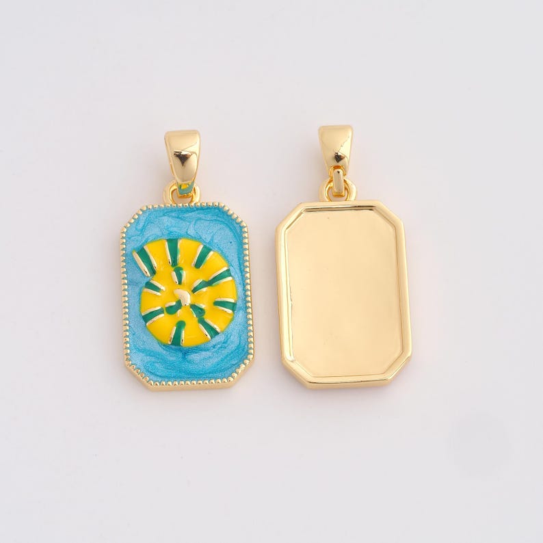 Gold Enamel Snail Shell Charms 18K Gold Filled Shell Pendant for DIY ...