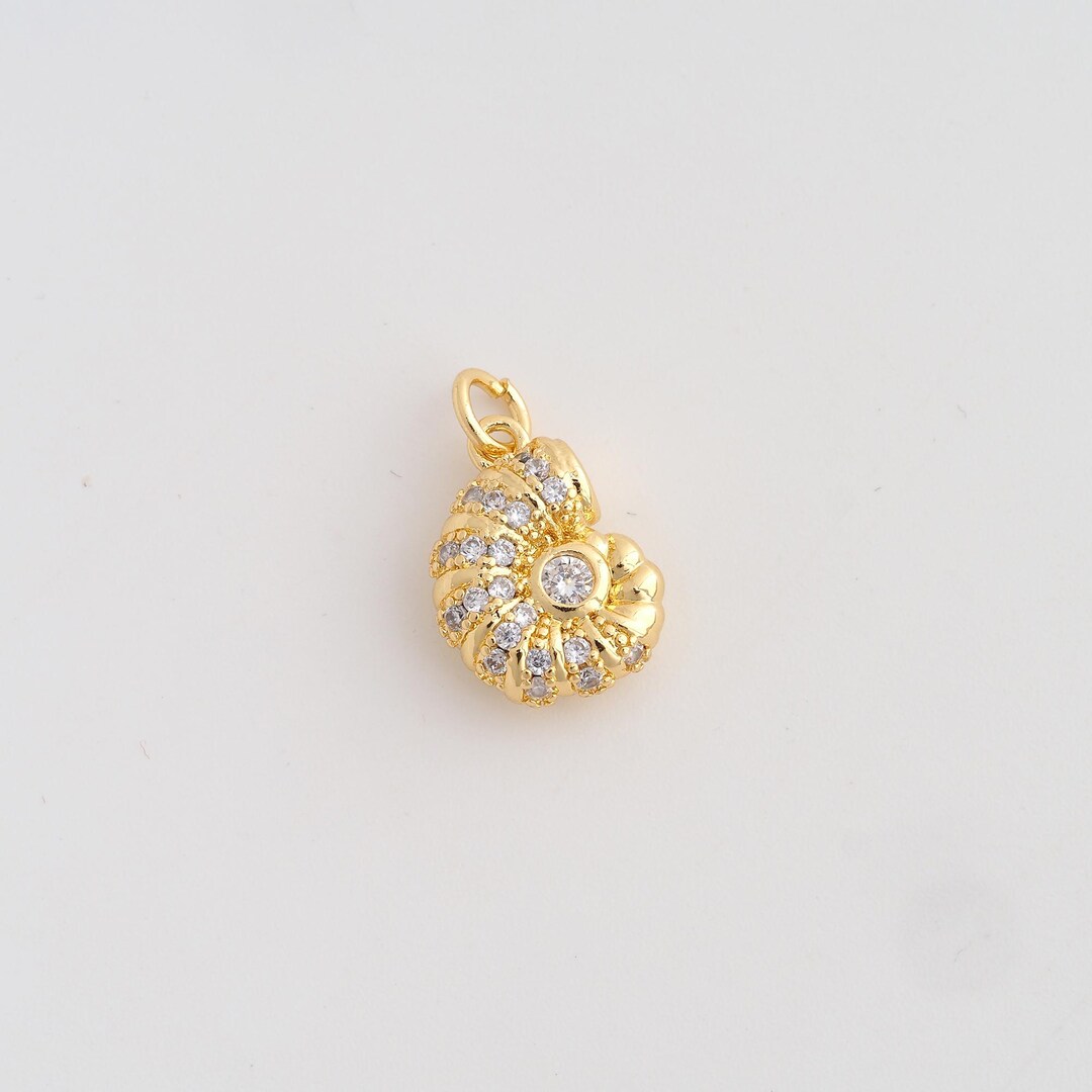 Gold Snail Shell Charms 18K Gold Filled Shell Pendant for DIY Bracelet ...