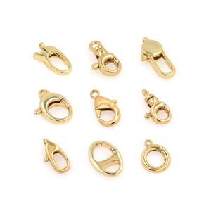 Gold Lobster Clasp 18K Gold Filled Spring Push Gate Lobster Clasp Gold Lobster Claw for DIY Jewelry Finding Necklace Bracelet