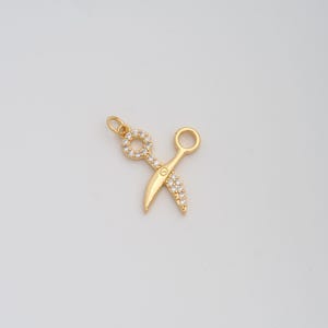 Gold Scissors Charms 18K Gold Filled Scissors Pendant for DIY Bracelet Necklace Jewelry Making Supply 19x17.5x1.8mm
