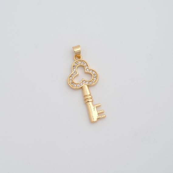 Pendentif Porte-clés En Or Massif 18 Carats - Fait Main, Minimaliste, Inde, Neuf