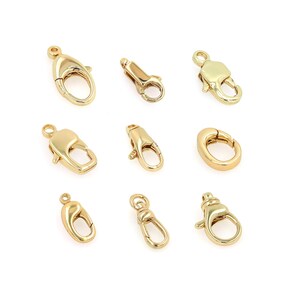 Gold Lobster Clasp 18K Gold Filled Spring Push Gate Lobster Clasp Gold Lobster Claw for DIY Jewelry Finding Necklace Bracelet