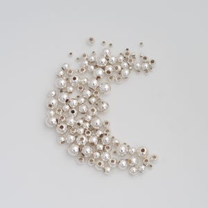 925 Sterling Silver Spacer Beads Sterling Silver Ball Beads for DIY Bracelet Necklace Jewelry Making Supply 2/3/4/5/6/8mm