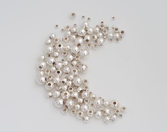 925 Sterling Silver Spacer Beads Sterling Silver Ball Beads for DIY Bracelet Necklace Jewelry Making Supply 2/3/4/5/6/8mm