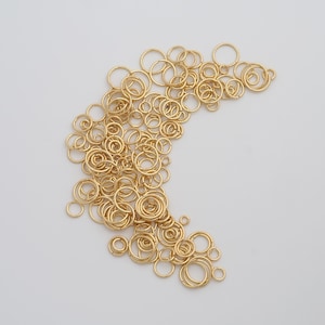 Gold Round Jump Rings 18K Gold Filled Open Jump Rings for DIY Bracelet Necklace Jewelry Making Supply 3x0.7/4x0.7/5x0.7/6x0.7/8x0.7mm