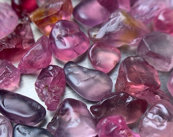 41.75 CRTs natural Untreated full facet grade quality stunning hot pink color spinel rough lot form Burma