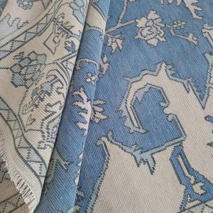 Beige, Blue Contemporary Oushak rug muted multi size 8x10/9x12/10x14 Hand-knotted Vintage Oushak Wool Area Rug for Living Room, Dining Rugs.