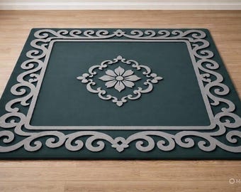 Handmade Wool Oushak Rug, Grey Multi Floral Design
