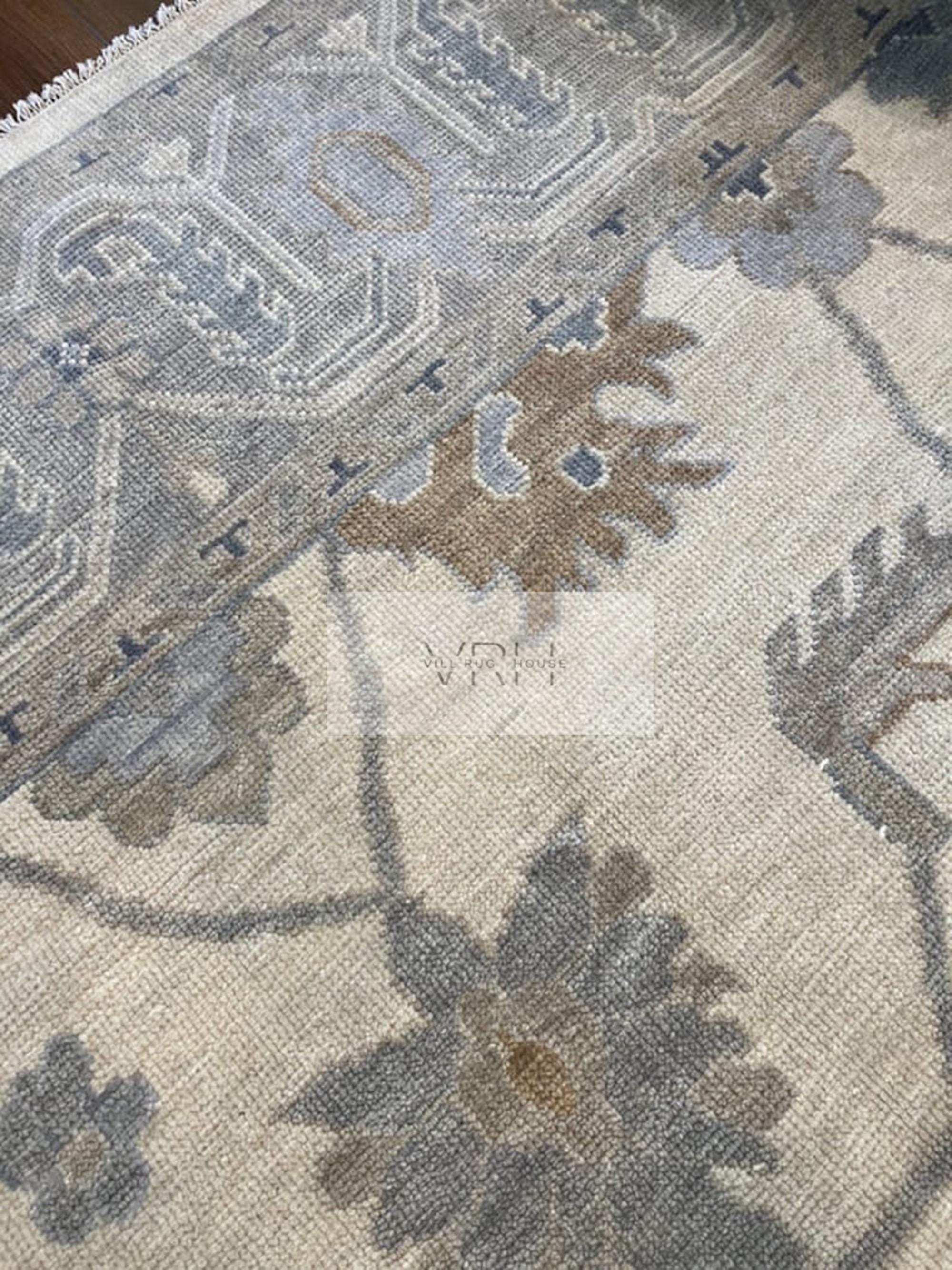 Persian Oushak Aesthetic Neutrals Hand-Knotted Wool Rug