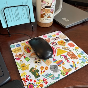 Mexican Culture Mousepad: Colorful Fiesta Desk Mat