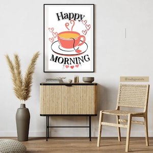 Arte de pared de feliz mañana