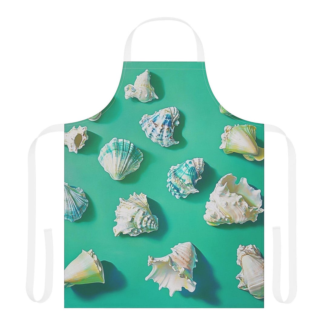 Shell Apron Coastal Shells Apron Perfect for Beach Lovers Cooking Grilling DIY ...