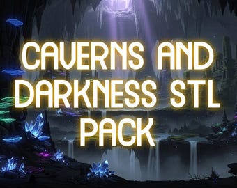 Expansive Underground Cavern Terrain STL Bundle - Modular Cave STL Pack for Tabletop Adventures (3D Print Files)