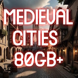 LARGE Medieval City STL Pack! Build your dream Medieval Scene! (Terrain) (STL) (Digital Files)