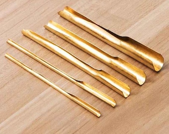 Ceramic Drilling Tool,Brass Pottery Hole Punch Set, Clay Perforator Tools (5Pcs)Various Sizes,Pottery Perforator, Semicircle Slotting