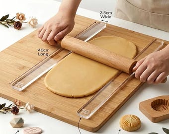 Acrylic Rolling Pin, 2Pcs, Polymer Clay Thickness Guide Rulers, Pottery, Ceramic DIY Craft Modeling Sculpting Tool, Jewelry Making Accessory