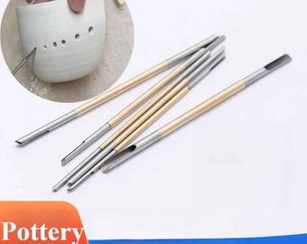 Pottery Carving Tool, Double-Ended Copper, Various Sizes, Hole Puncher, Sculpture Modeling, Ceramic Punching, Polymer Crafting Clay Cutting