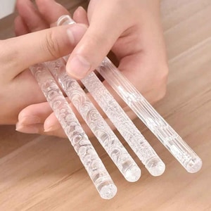 Clay Texture Rolling Pin, Acrylic, Flower Pattern Mud Embosser Stick, Ceramic Art Roller Pottery Embossing Tool, DIY Sculpture Design Making