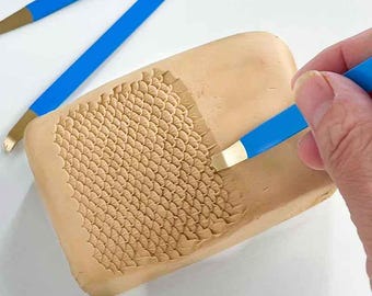 Pottery Dragon Scale Texture Tool, Copper Tungsten Steel Cutter Head, Ceramic Tile Pattern Roller Clay Sculpting Roof Modeling Crafts Design