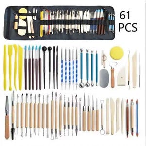 24/61Pcs Polymer Clay Sculpting Tool Set, Multifunctional Air Dry Clay Sculpture, Ceramic Modeling Kit, DIY Dotting Carving Miniature Kit