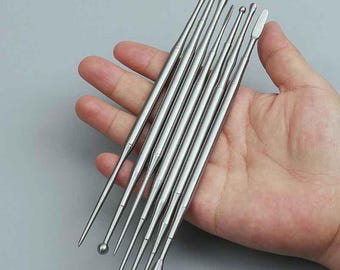 7pcs Clay Sculpting Tool, Stainless Steel Double-Ended, Various Styles, Carving Tools, Polymer Pill Sticks, Pottery Modeling Sculpture Kits