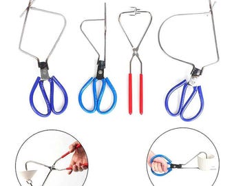 Dipping Tong Pottery Tools, Multiple Sizes, Different Styles, Stainless Steel Glaze Clamp, Rubber Handle, Craft Glazing, Sculpture Finishing