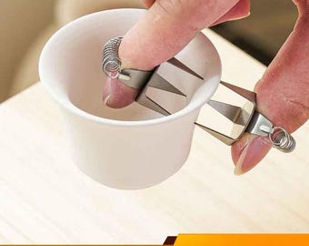 Pottery Glaze Fingertip Tool, Stainless Steel Pottery Tool,Glaze Clip Coloring and Glazing Tool