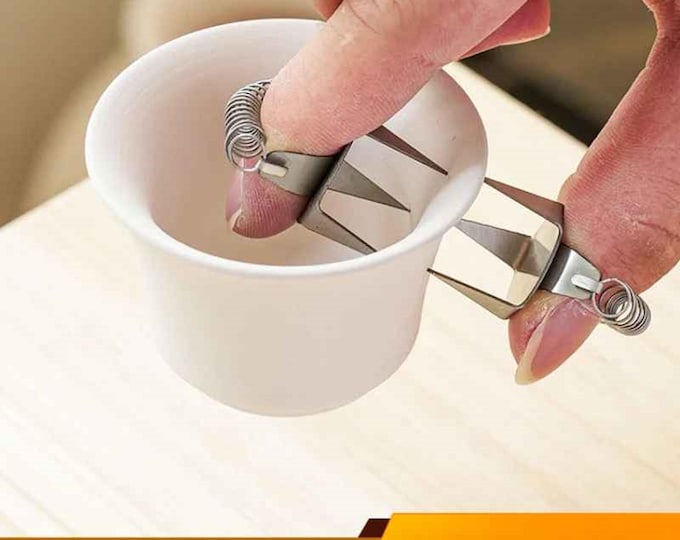 Pottery Glaze Fingertip Tool, Stainless Steel Pottery Tool,Glaze Clip Coloring and Glazing Tool