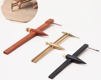 Pottery Art Tools,Copper/Plastic/Wood, Circle Cutter, Circular Cutting Accessories, Clay Measuring Caliper, Ceramic Cut Ruler, Craft Making