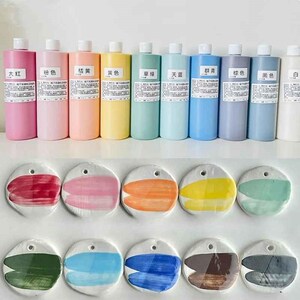Pigment pour poterie sous glaçure, 500 ml, différentes couleurs de cuisson à moyenne température, colorant décoratif céramique haute concentration pour peinture