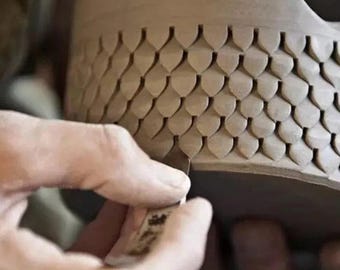 Fish Scale Creative Modeling Blade Professional Pottery Hand Kneading Carving Roof Dragon Scale Texture Making Tool (1/2 PCS)
