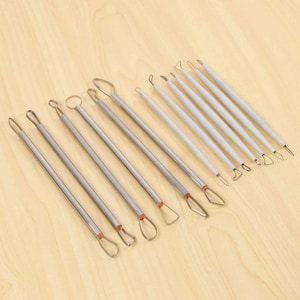 Polymer Clay Sculpting Tool Set, 13pcs, Stainless Steel/Aluminum, Pottery Carving, Ribbon Wire Loop End, Ceramic Shaping Engraving Detailing