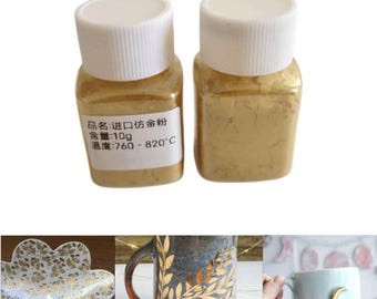 Ceramic Glaze, 10g Bottle, Imitation Gold Powder, Metallic Sculpture Paint, Special Sculpture Painting Material, Pottery Glazing, DIY Crafts
