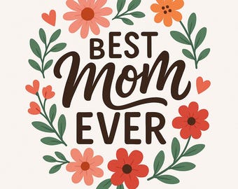 Imagem PNG floral "Mãe Sempre" | Presente para o Dia das Mães (Download Digital)