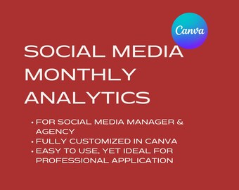 Canva Social Media Monthly Analytics Report Template (digital Download ...