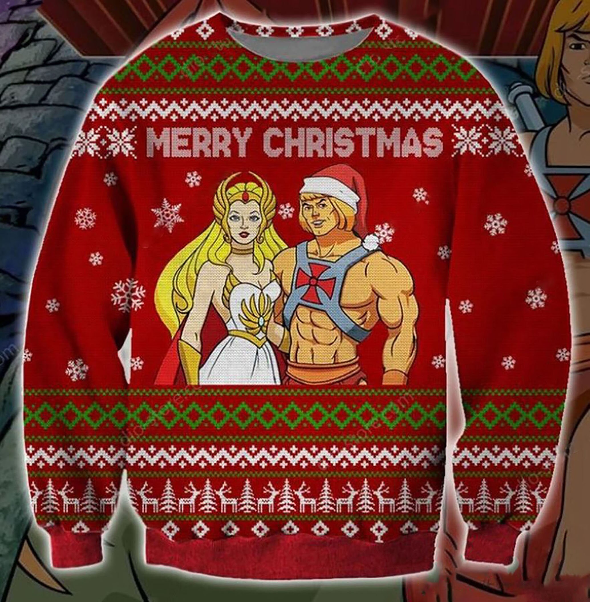 Discover He Man and She Ra Symbol 3D Christmas Sweater
