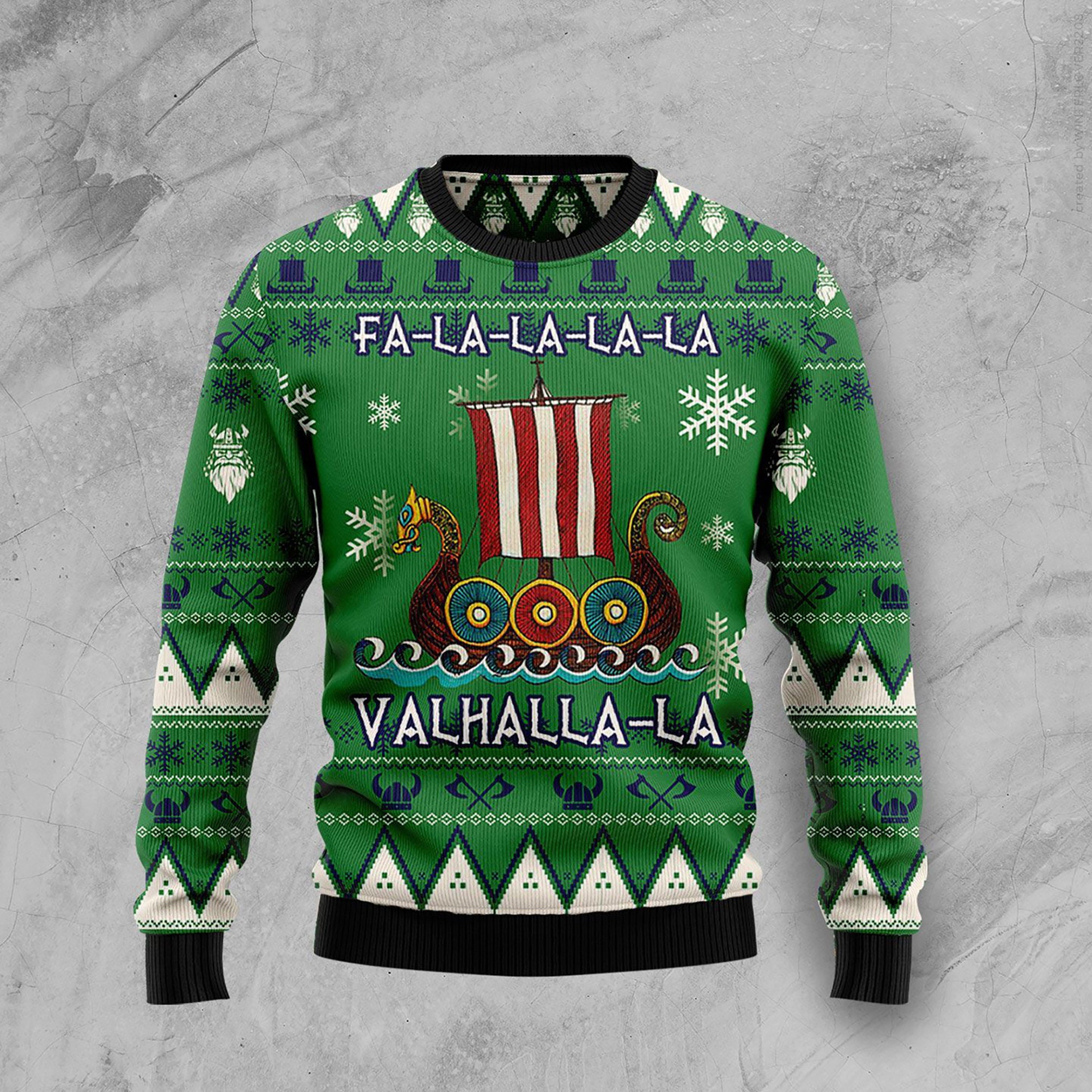 Discover 3D Amazing Viking boat Valhalla la la Ugly Christmas