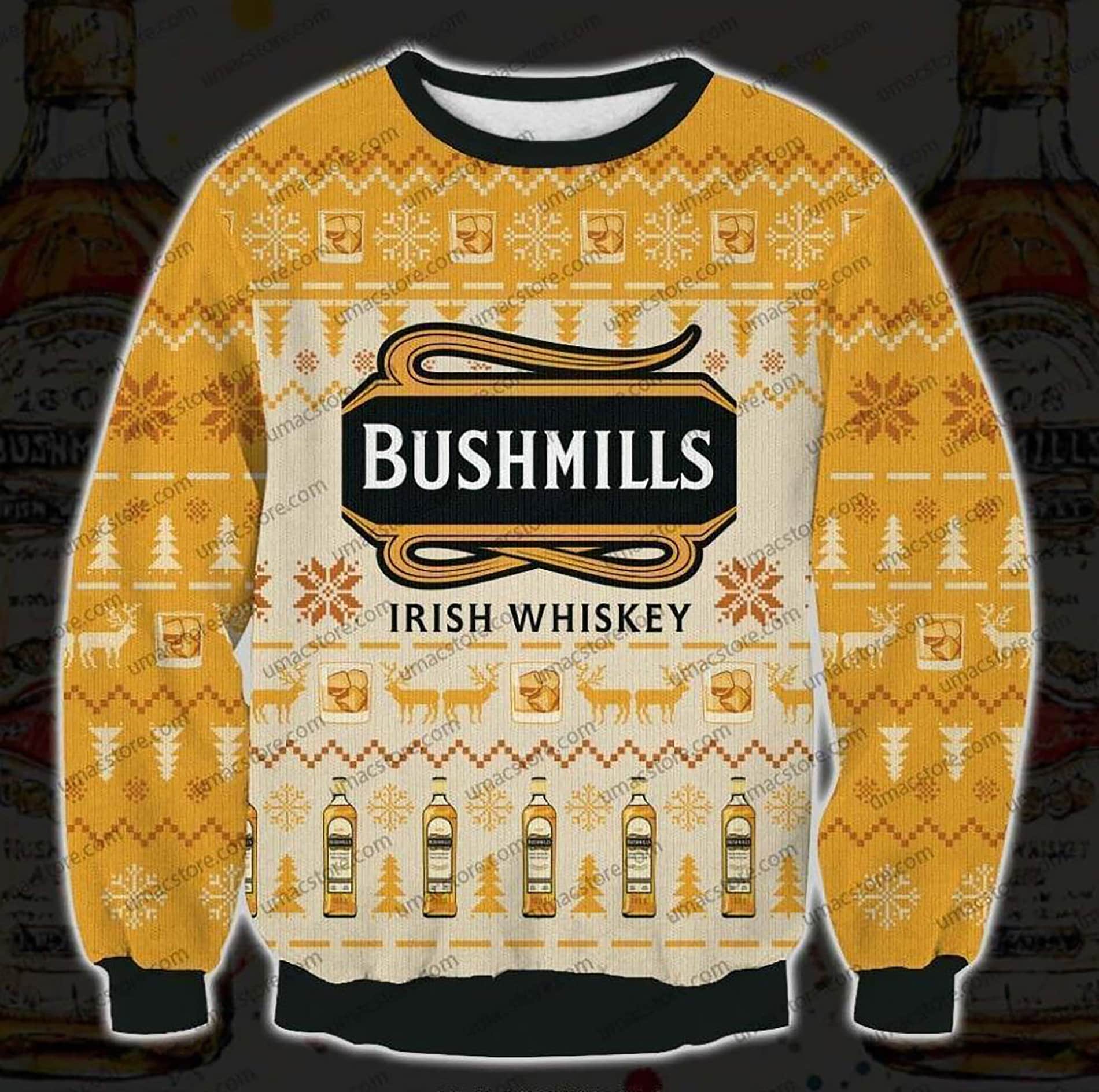 Discover 3D Bushmills Irish Whiskey 3D Print Christmas Sweater