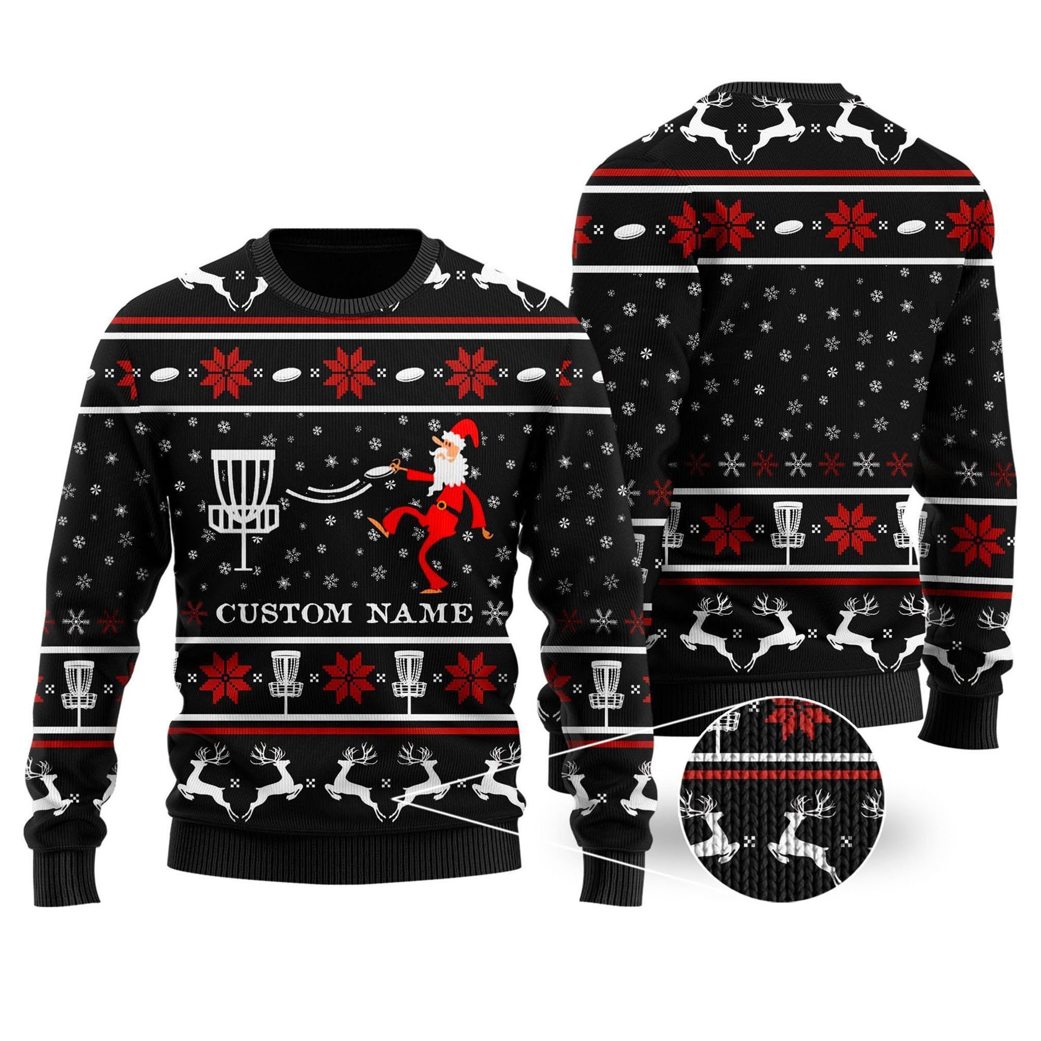 Discover 3D Disc Golf Noel Pattern Custom Ugly Sweater