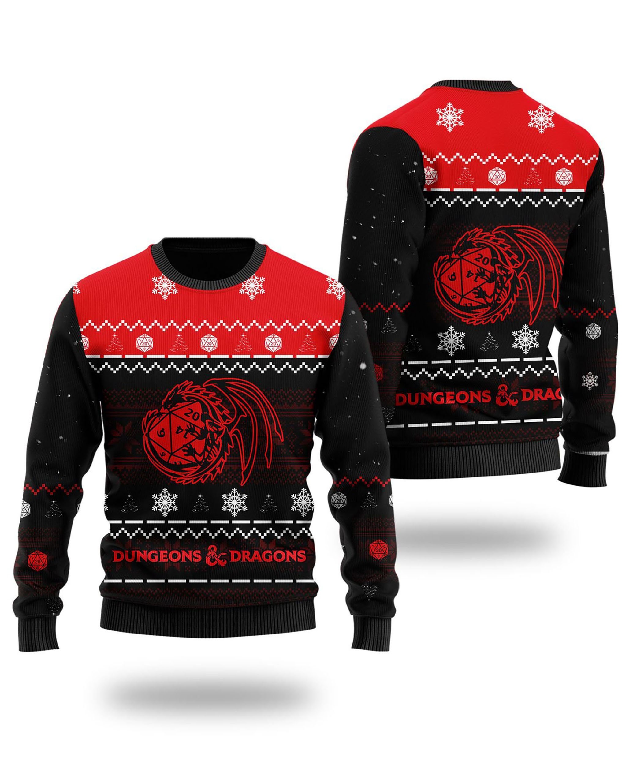 Discover 3D Dungeons And Dragons Ugly Sweater Roll And Dragon
