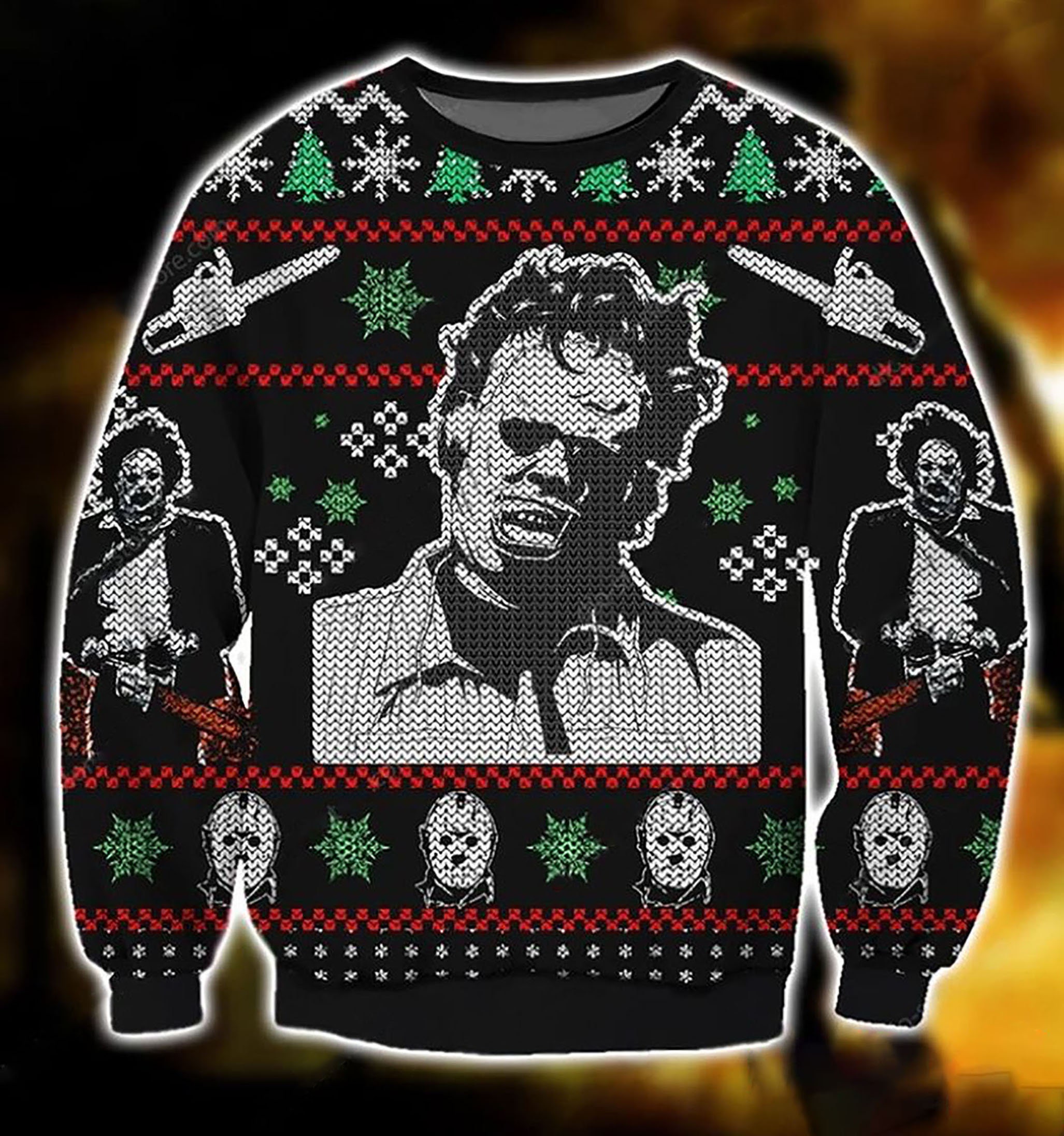 Leatherface Symbol 3D Christmas Ugly Sweater