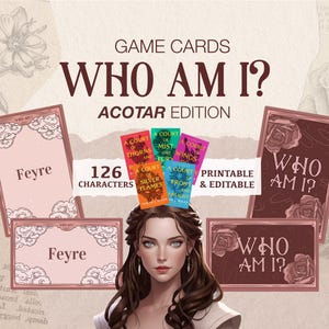 Jogo Acotar para festa temática de livro, decoração de aniversário Acotar, jogo de livro para clube do livro, presente para amante de livros, presente de livro para menina leitora